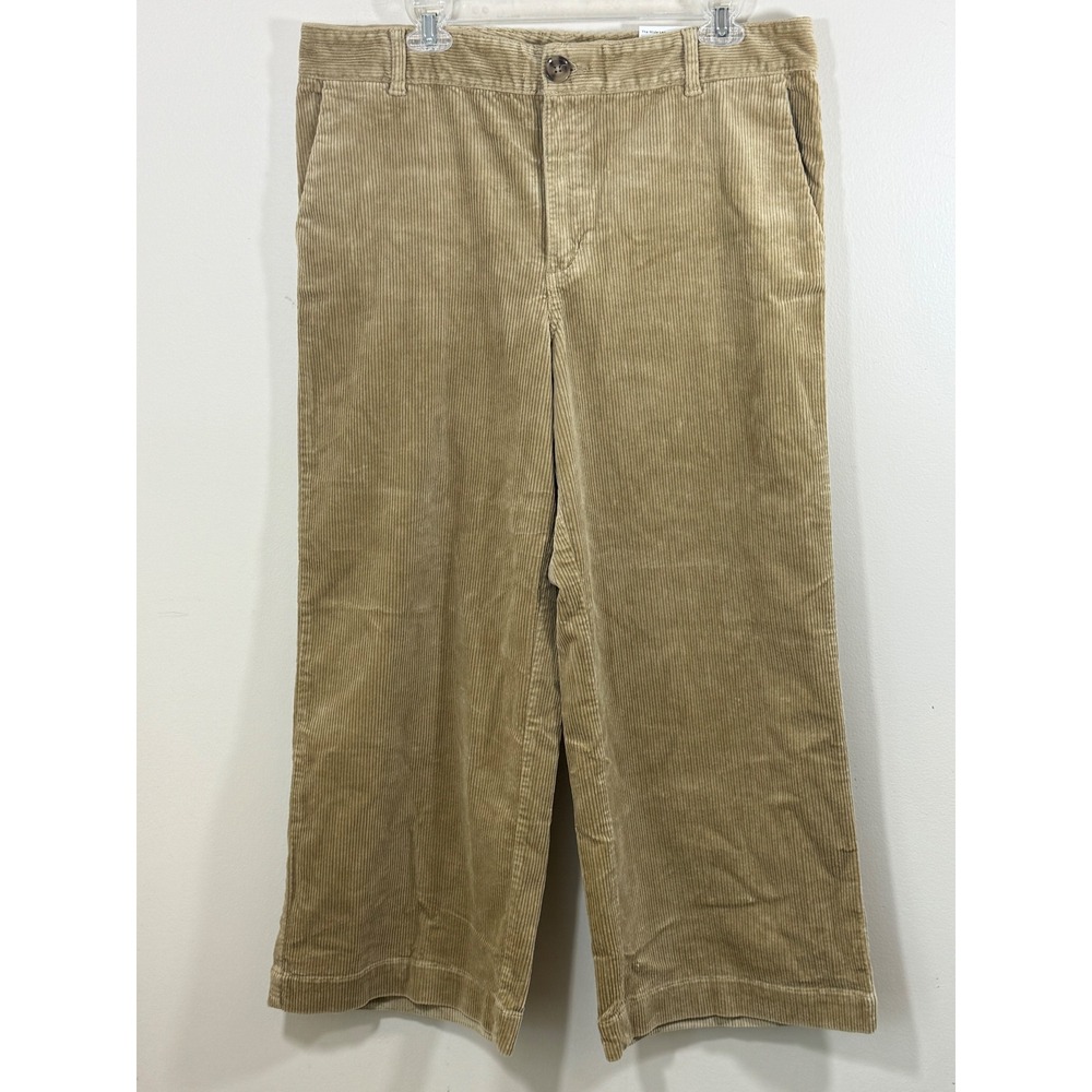 NWT LOFT Women's Corduroy Pants 32/14 Tan High Rise Wide Leg Coastal Academia